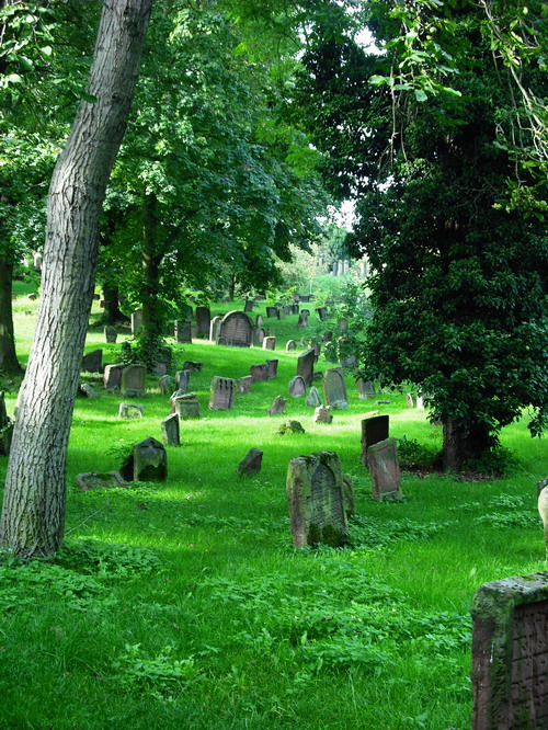 Alte Grabsteine auf einem jüdischen Friedhof