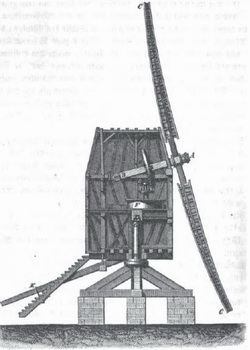 Bockwindmühle, historische Darstellung von 1834